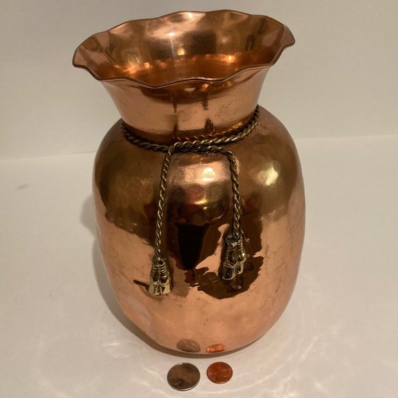 Vintage Metal Copper and Brass Vase, Planter, - Picture 1 of 4
